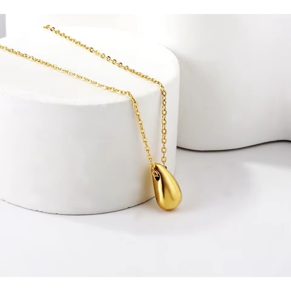 NEW Teardrop‎ Pendant Necklace Gold Plated Sterling Silver Minimalist Jewelry